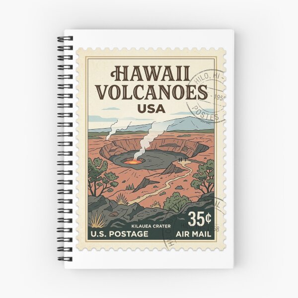 Item preview, Vintage Kilauea Crater Hawaii Volcanoes Travel Stamp designed and sold by k3rstman1.