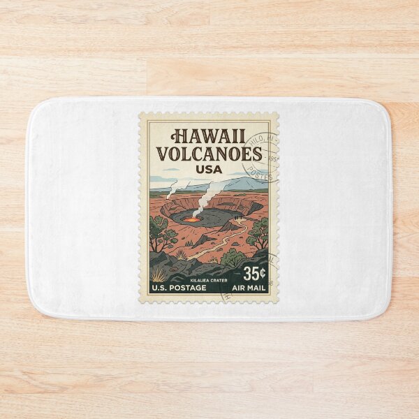Item preview, Vintage Kilauea Crater Hawaii Volcanoes Travel Stamp designed and sold by k3rstman1.