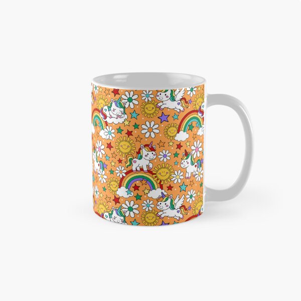 Item preview, Unicorns Rainbows and Sunshine in Orange designed and sold by KrisInStitches.
