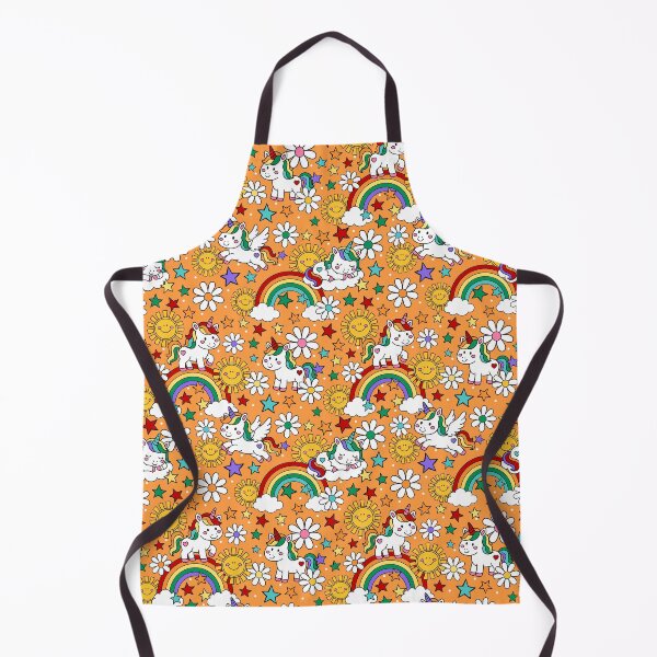 Item preview, Unicorns Rainbows and Sunshine in Orange designed and sold by KrisInStitches.