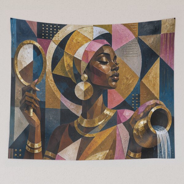 Item preview, Oshun Goddess of the Sacred River painting. designed and sold by GalleryKauffeld.
