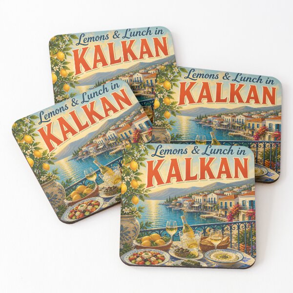 Item preview, Lemons Lunch, Kalkan, Türkiye: Scenic-Style Painterly Travel Poster designed and sold by LSVart.