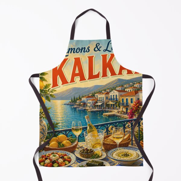 Item preview, Lemons Lunch, Kalkan, Türkiye: Scenic-Style Painterly Travel Poster designed and sold by LSVart.