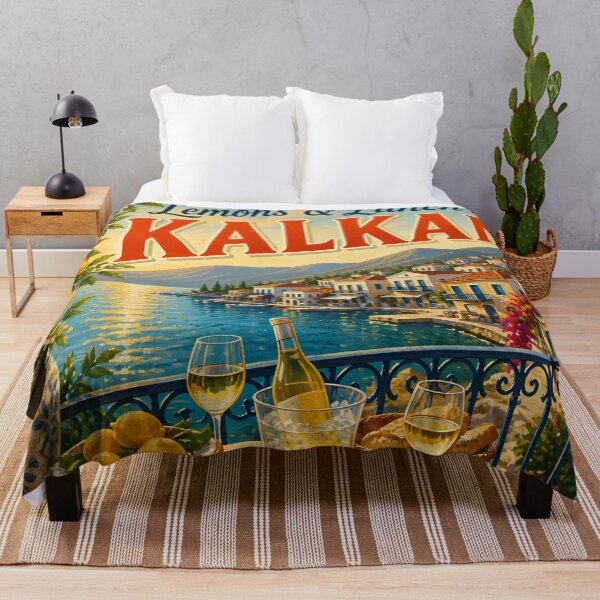 Item preview, Lemons Lunch, Kalkan, Türkiye: Scenic-Style Painterly Travel Poster designed and sold by LSVart.