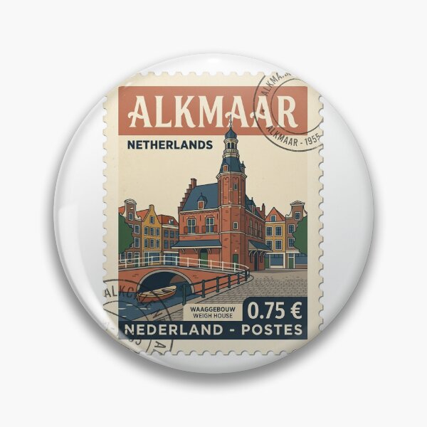 Item preview, Alkmaar Netherlands Weigh House Vintage Travel Stamp designed and sold by k3rstman1.