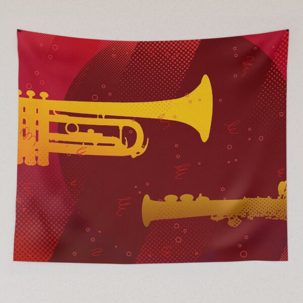 Item preview, Trumpet Saxophone Jazz Instruments Art designed and sold by chaaval.