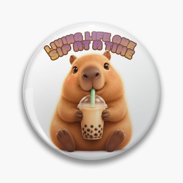 Item preview, Sipping Life One Sip at a Time Cute Capybara Boba Tea Shirt PNG | Kawaii Animal Graphic Tee Design designed and sold by ArtMashupCo.