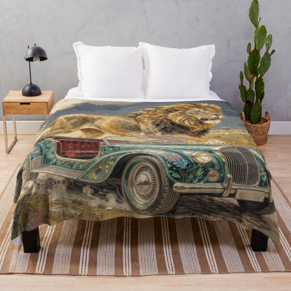 Item preview, Impasto Fantasy Lion & Retro Car Portrait designed and sold by FotoworldEdel.