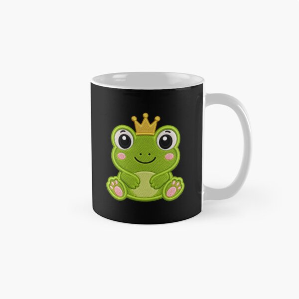 Item preview, Cute Baby Frog Wearing Crown Embroidery Illustration designed and sold by ColorSplash123.