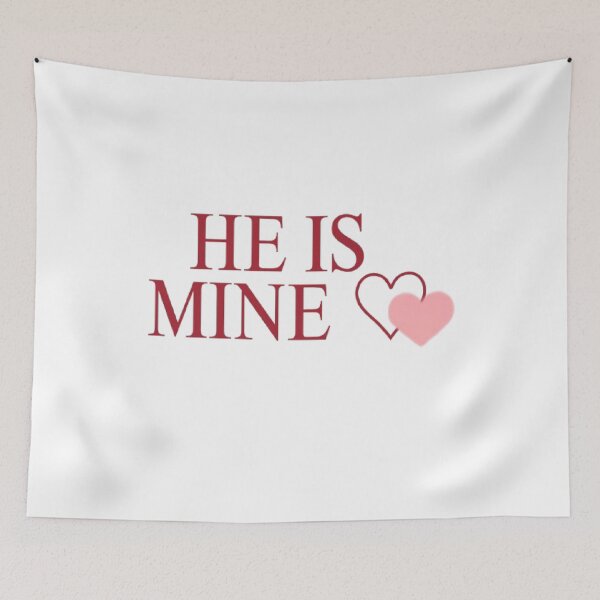 Item preview, He Is Mine ♡ | Romantic Love Quote Sticker designed and sold by Tiny-Doodle-Co.