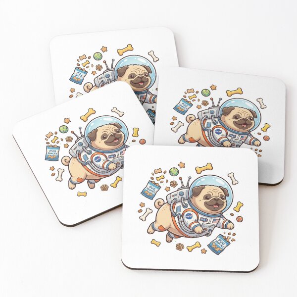 Item preview, Pug Astronaut Floating with Snacks designed and sold by YNAMREG.
