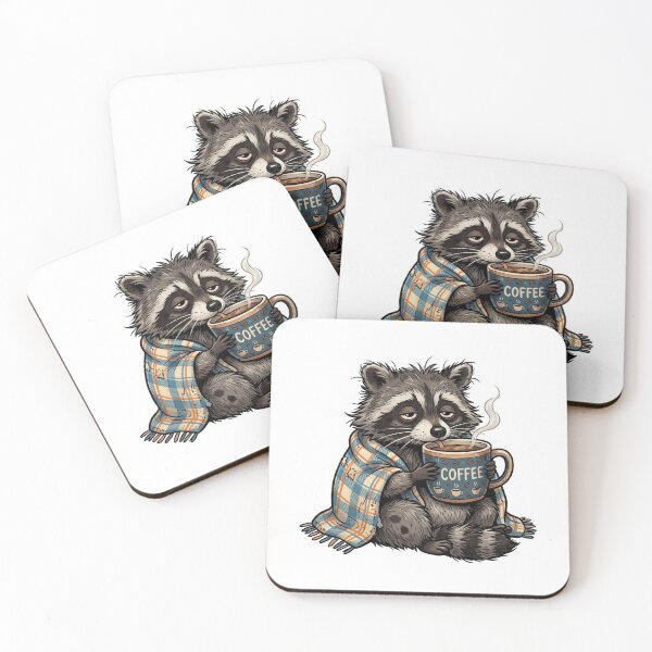 Item preview, Raccoon Sipping Morning Coffee designed and sold by YNAMREG.