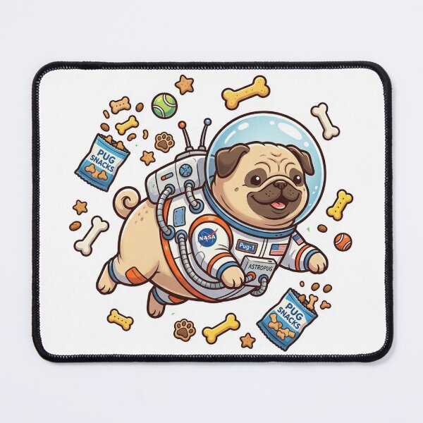 Item preview, Pug Astronaut Floating with Snacks designed and sold by YNAMREG.