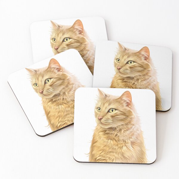 Item preview, Cute Orange Tabby Cat Portrait Vector Illustration designed and sold by onebystudio.