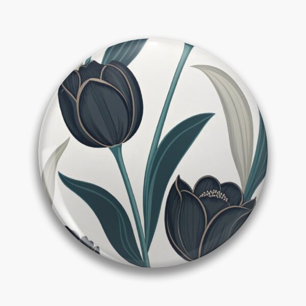 Item preview, Dark Navy Tulips Elegant Floral Seamless Pattern designed and sold by LYAN-STORE.