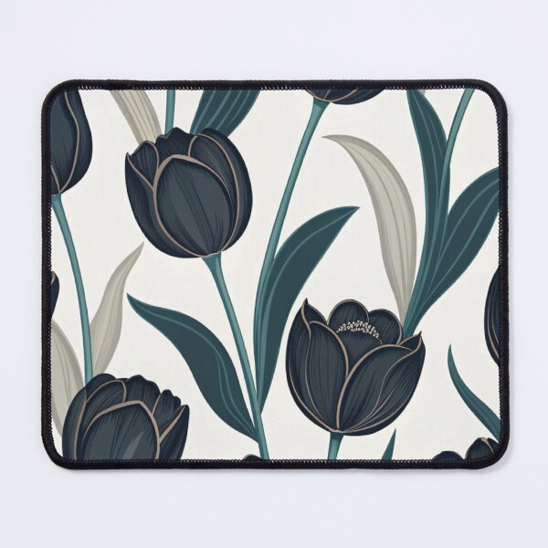 Item preview, Dark Navy Tulips Elegant Floral Seamless Pattern designed and sold by LYAN-STORE.