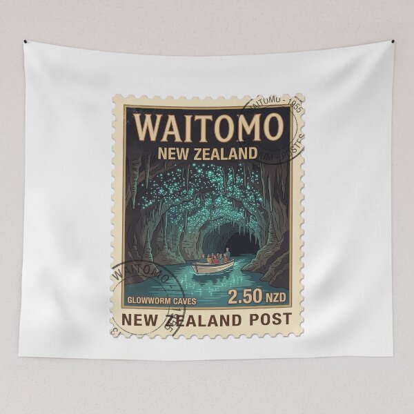 Item preview, Waitomo New Zealand Glowworm Caves Travel Stamp designed and sold by k3rstman1.