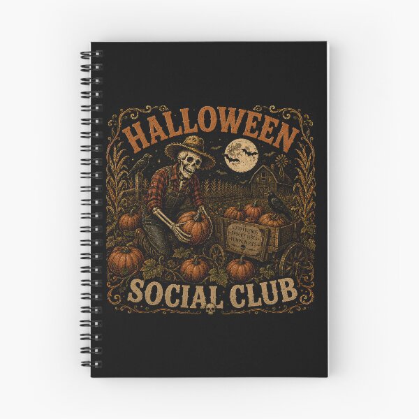 Item preview, Halloween Social Club | Skeleton Pumpkin Patch Vintage Halloween Design designed and sold by KAM-KAM-STORE.