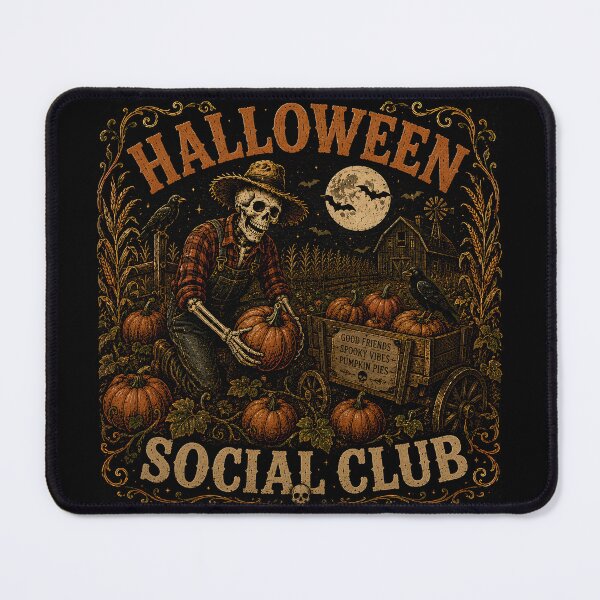 Item preview, Halloween Social Club | Skeleton Pumpkin Patch Vintage Halloween Design designed and sold by KAM-KAM-STORE.