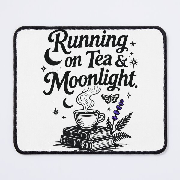 Item preview, Running On Tea And Moonlight Book Lover Reading Aesthetic Cottagecore Witchy Vibes Magical Literary Design For Bookworms Night Owls And Tea Enthusiasts designed and sold by Connys Colorful World.