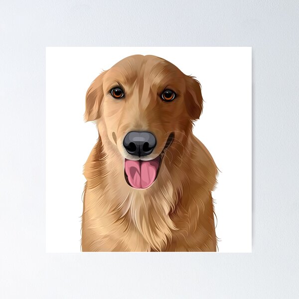 Item preview, Cute Golden Retriever Dog Portrait Vector Illustration designed and sold by onebystudio.