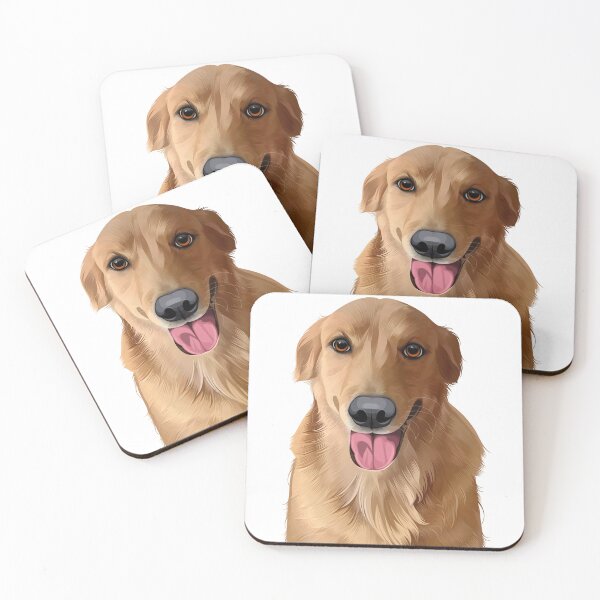 Item preview, Cute Golden Retriever Dog Portrait Vector Illustration designed and sold by onebystudio.