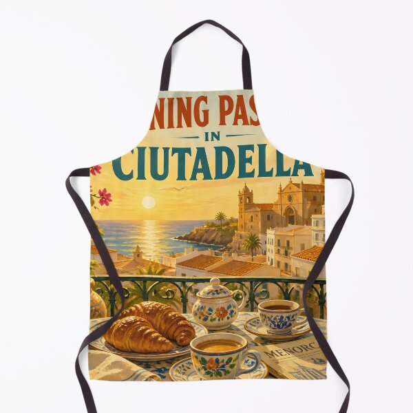 Item preview, Morning Pastries in Ciutadella, Menorca: Scenic-Style Painterly Travel Poster designed and sold by LSVart.