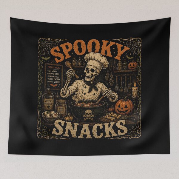 Item preview, Spooky Snacks | Skeleton Chef Funny Halloween Kitchen Cooking Design designed and sold by KAM-KAM-STORE.