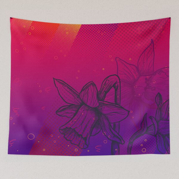 Item preview, Daffodil Flowers Sunset Botanical Art designed and sold by chaaval.