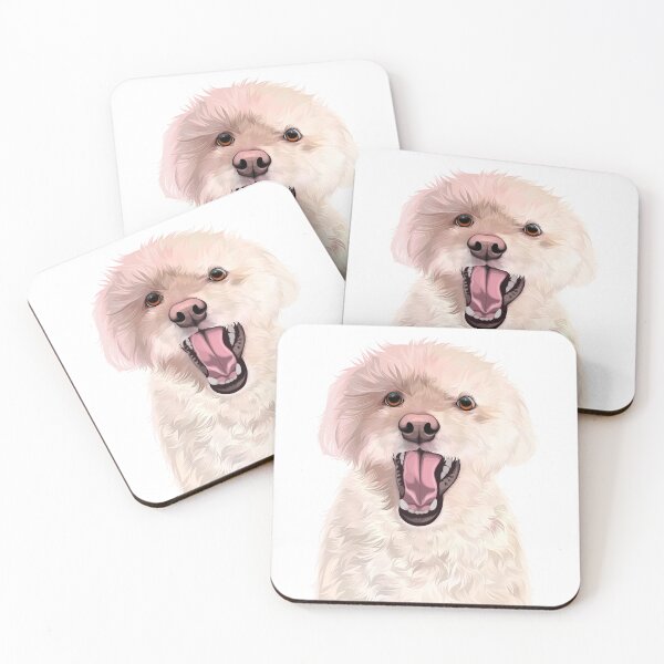 Item preview, Cute White Poodle Dog Yawning Vector Illustration designed and sold by onebystudio.