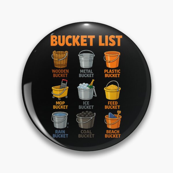 Item preview, Literal Bucket List Funny Bucket Collection Pun designed and sold by TeeTimeTreasure.