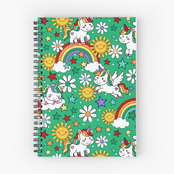 Item preview, Unicorns Rainbows and Sunshine in Green designed and sold by KrisInStitches.