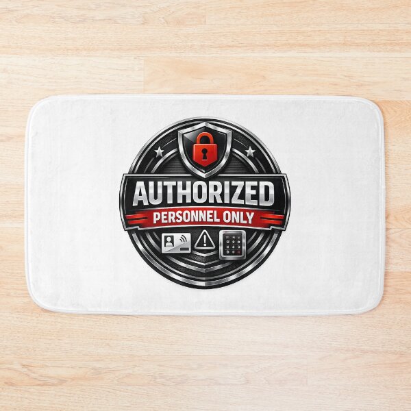 Item preview, AUTHORIZED PERSONNEL ONLY - SIGNS - RETRO MODERN SIGN - UNIQUE RARE ORIGINAL TSHIRT STICKER designed and sold by SentientGallery.
