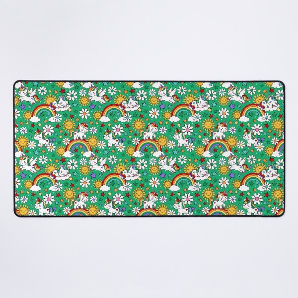 Item preview, Unicorns Rainbows and Sunshine in Green designed and sold by KrisInStitches.