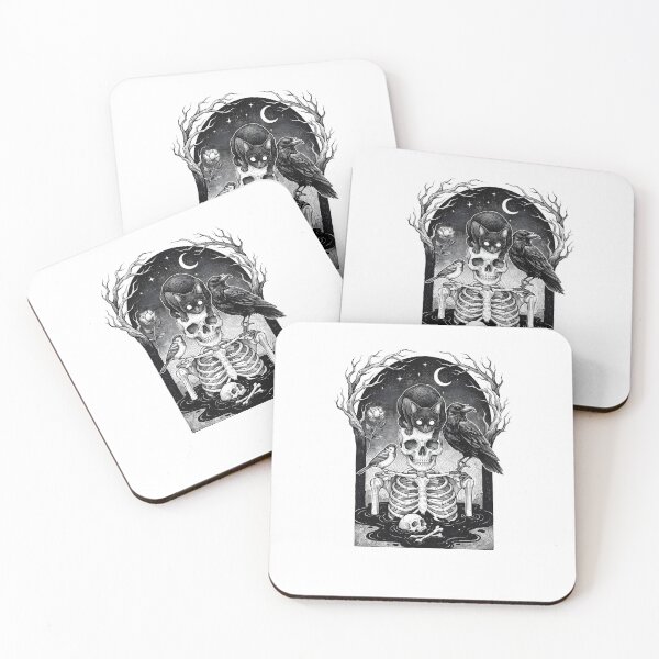 Item preview, Skeleton Black Cat Raven Dark Design designed and sold by OH-MY-GOTH.