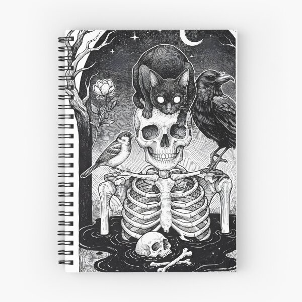 Item preview, Skeleton Black Cat Raven Dark Design designed and sold by OH-MY-GOTH.