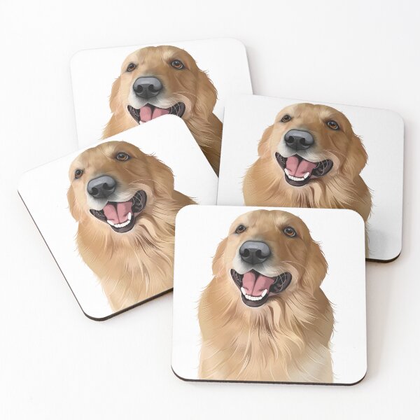 Item preview, Happy Golden Retriever Dog Portrait Vector Illustration designed and sold by onebystudio.