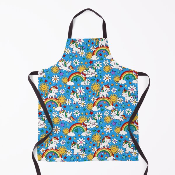 Item preview, Unicorns Rainbows and Sunshine in Blue designed and sold by KrisInStitches.