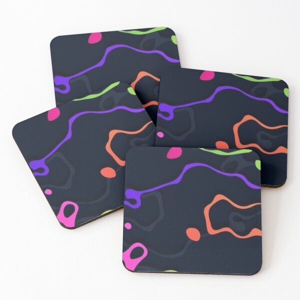 Item preview, Neon Fluid Lines Dark Abstract Topographic Pattern designed and sold by LYAN-STORE.