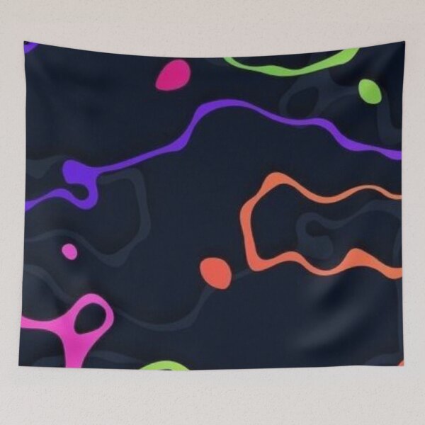 Item preview, Neon Fluid Lines Dark Abstract Topographic Pattern designed and sold by LYAN-STORE.