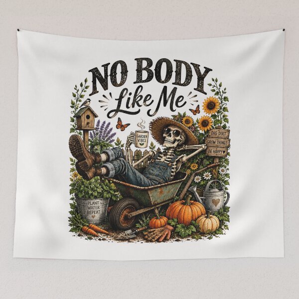 Item preview, No Body Like Me | Funny Skeleton Gardener Vintage Halloween Design designed and sold by KAM-KAM-STORE.