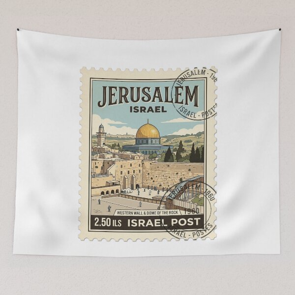 Item preview, Jerusalem Western Wall Dome Rock Travel Stamp designed and sold by k3rstman1.