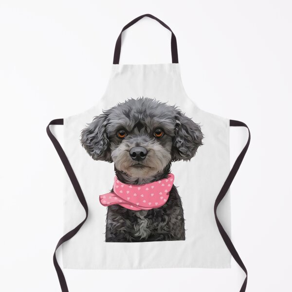 Item preview, Cute Black Poodle Dog Wearing Pink Scarf Vector Illustration designed and sold by onebystudio.