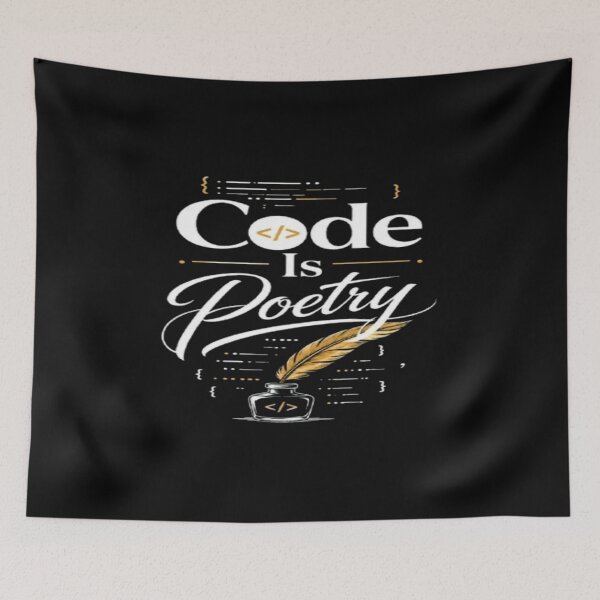 Item preview, Code Is Poetry – Minimalist Programmer Typography Design for Developers & Coders designed and sold by v6ziix.