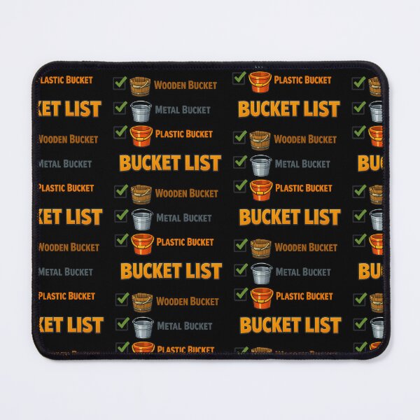 Item preview, Literal Bucket List Wooden Metal Plastic Bucket Pun designed and sold by TeeTimeTreasure.