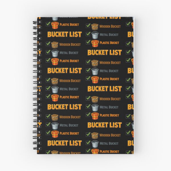Item preview, Literal Bucket List Wooden Metal Plastic Bucket Pun designed and sold by TeeTimeTreasure.