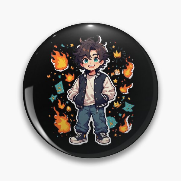 Item preview, Anime Boy Fire Power Chibi Sticker designed and sold by Radhestore.