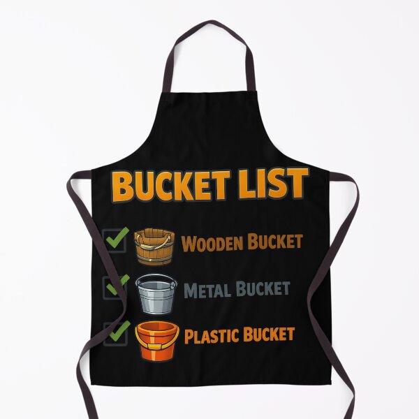 Item preview, Literal Bucket List Wooden Metal Plastic Bucket Pun designed and sold by TeeTimeTreasure.