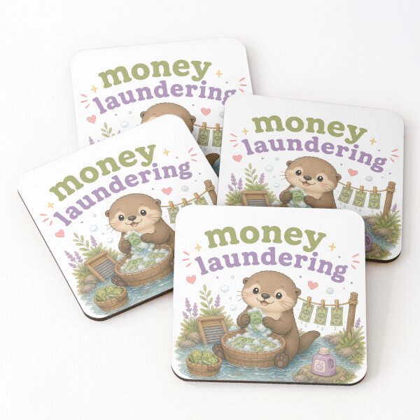 Item preview, Money Laundering Cute Otter Shirt | Funny Animal Pun Kawaii Otter Tee | Cute Crime Humor designed and sold by SleepyLlamaClothes.
