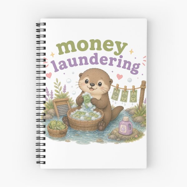 Item preview, Money Laundering Cute Otter Shirt | Funny Animal Pun Kawaii Otter Tee | Cute Crime Humor designed and sold by SleepyLlamaClothes.